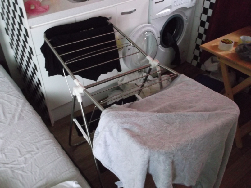 Once you're done with the washing machine, make sure you've got a drying rack, since dryers are pretty uncommon in Korea.